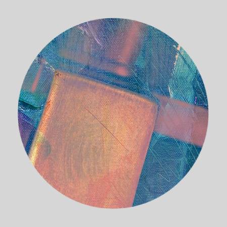 A circle with some type of painting on it