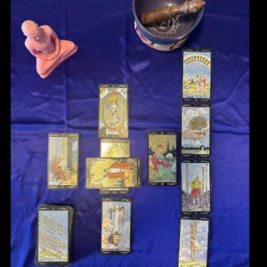 Tarot card reading set up