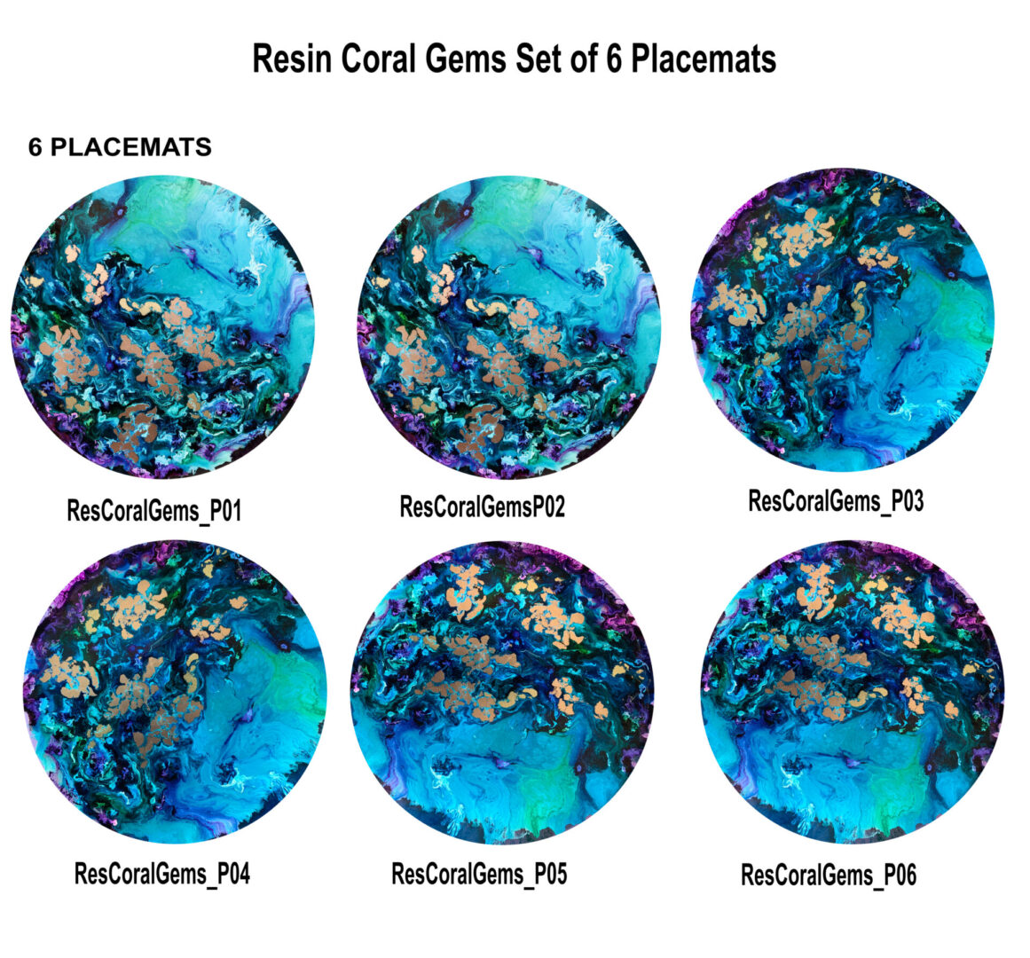 Resin - Coral Gems Set 6 Placemats