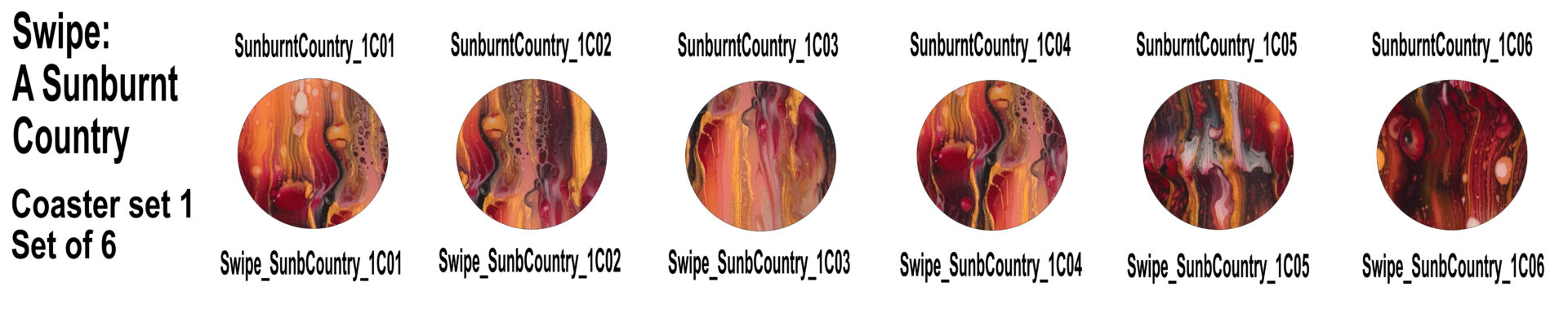 Swipes - A Sunburnt Country Coaster Set 1