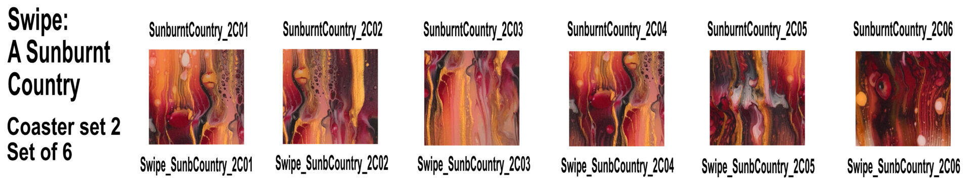 Swipes - A Sunburnt Country Coaster Set 2