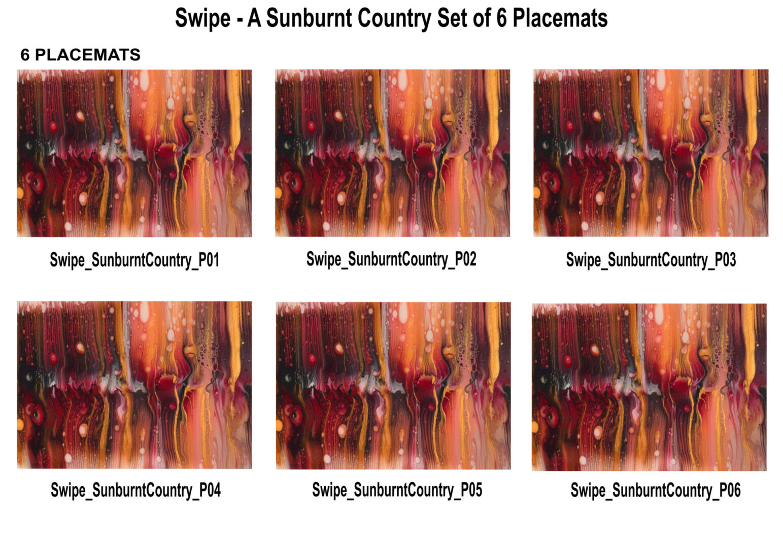 Swipes - A Sunburnt Country Set 6 Placemats